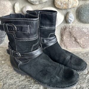 Clarks Black Leather Ankle Boots